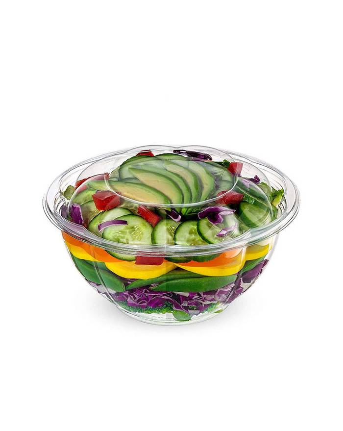 Cedilis 50 Pack 32oz Plastic Salad Bowls with Lid for Salad Meal