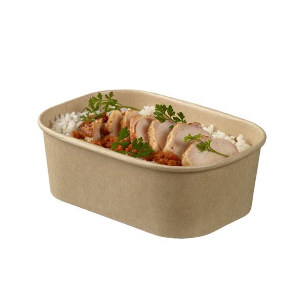 Bio Tek 44 oz Round Kraft Paper Salad Container - 7 1/4 x 7 1/4 x 2 1/2  - 200 count box