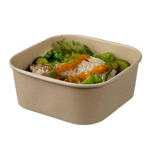 Bio Kraft 34 oz Oval Paper Salad Container