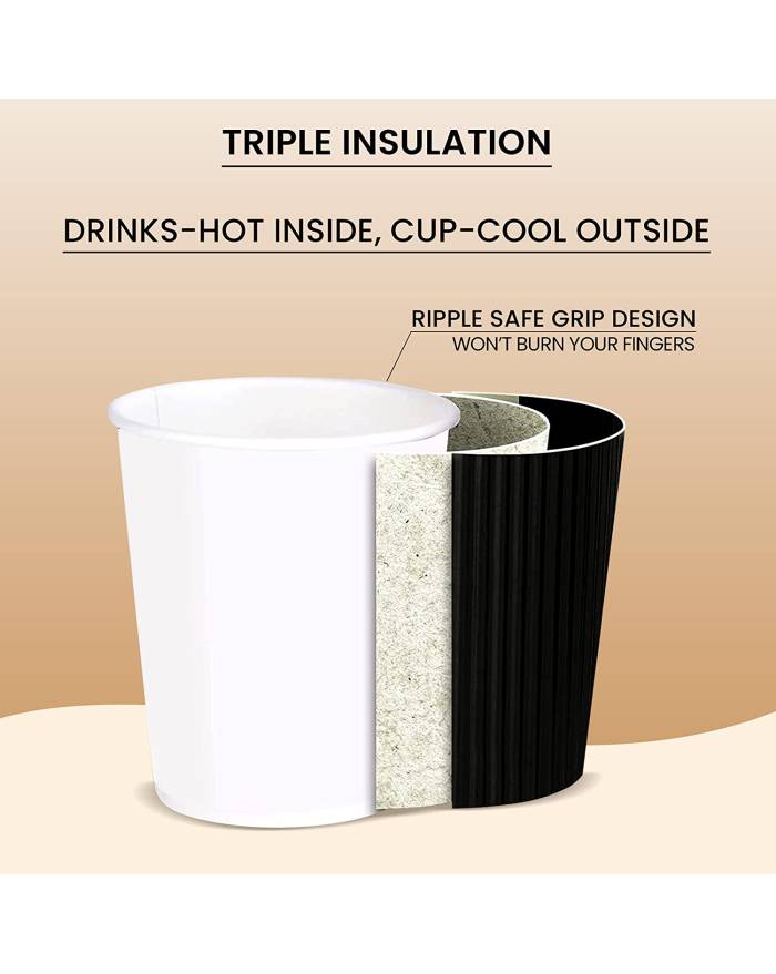 HD 12oz White Double Wall Insulated To Go Coffee Paper Cup - 500
