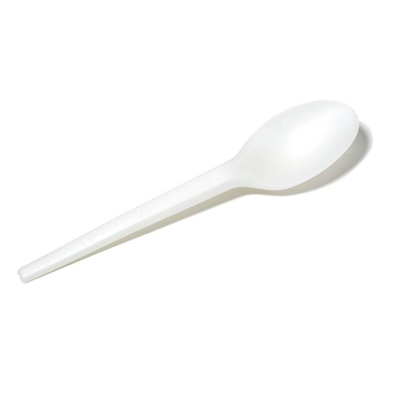 Compostable 6.5 in. White CPLA Plastic Spoon - 1000/Case