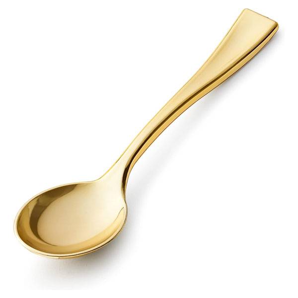 4" Gold Plastic Tasting Spoon - 500/Box