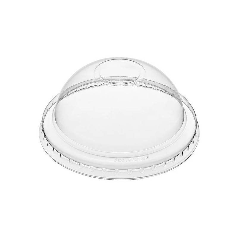 5 oz. Clear Round Dome Frozen Yogurt/ Ice Cream Lid With No Hole - 1000/Case