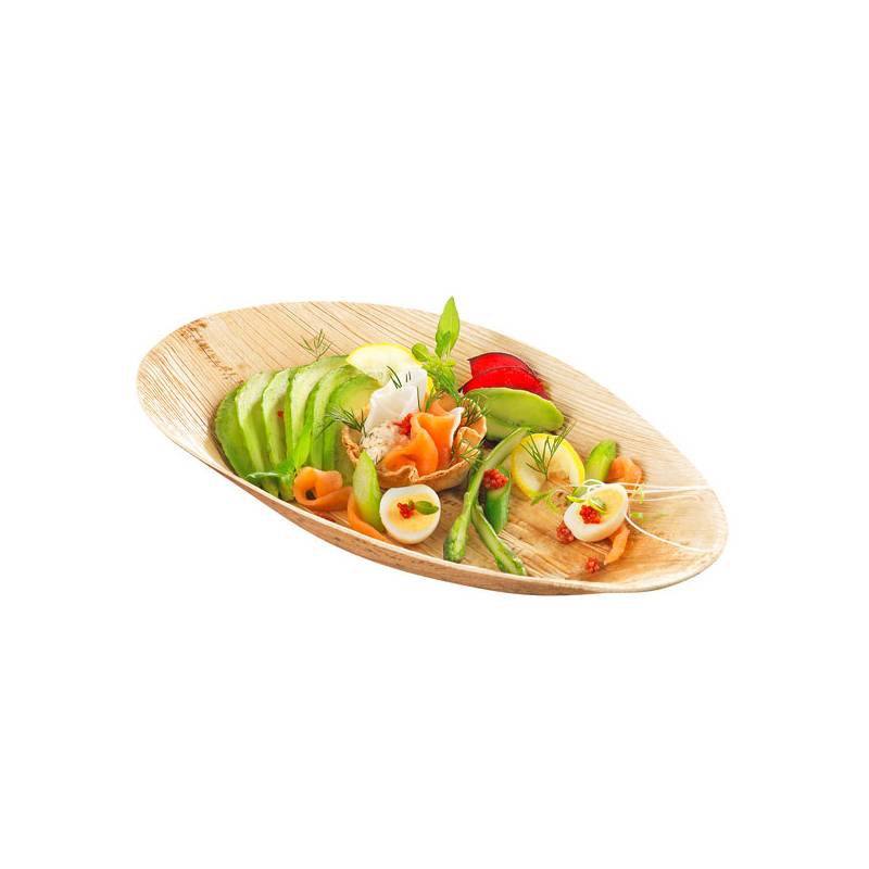 11" x 9" Oval Palm Leaf Salad Tray - 300/Case