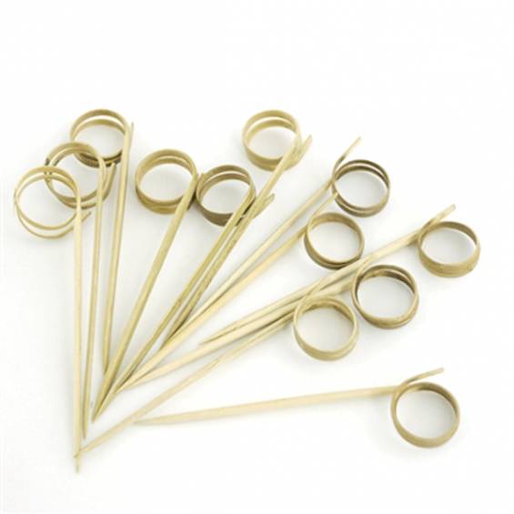 Natural Bamboo Ring Food Pick 4.7 in. 2000/Case