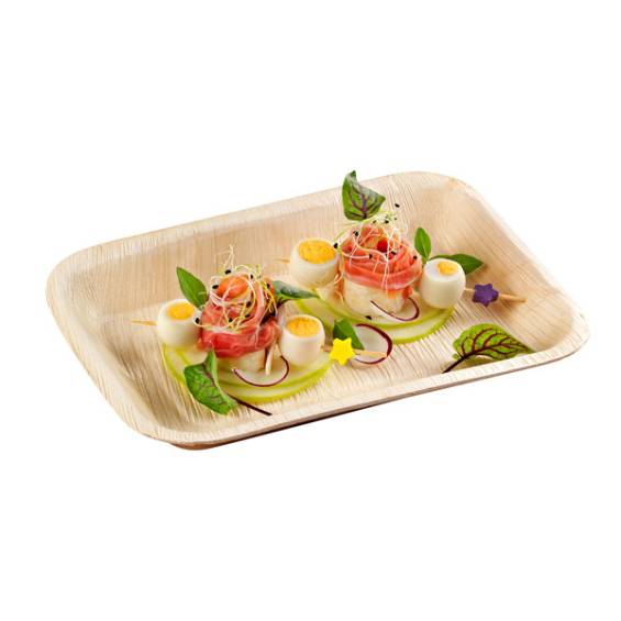 9"x 6"  Palm Leaf Salad Tray - 25/Case