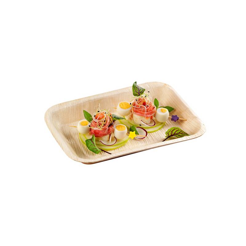 9"x 6"  Palm Leaf Salad Tray - 25/Case