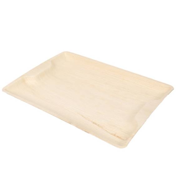 14" x 10" Palm Leaf Serving Tray - 10/Case