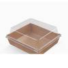 Clear Plastic Lid for Kraft Paper Salad & Sushi Container 4 1/2" x  3" x  1 3/4" - 1000/Case