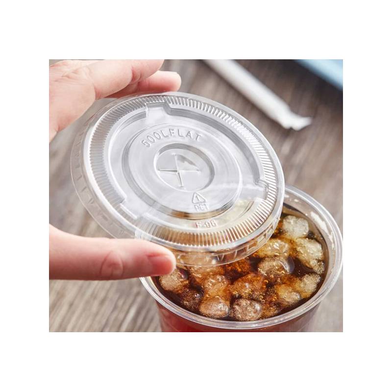 9 oz. Clear Flat Lid with Straw Slot - 1000/Case