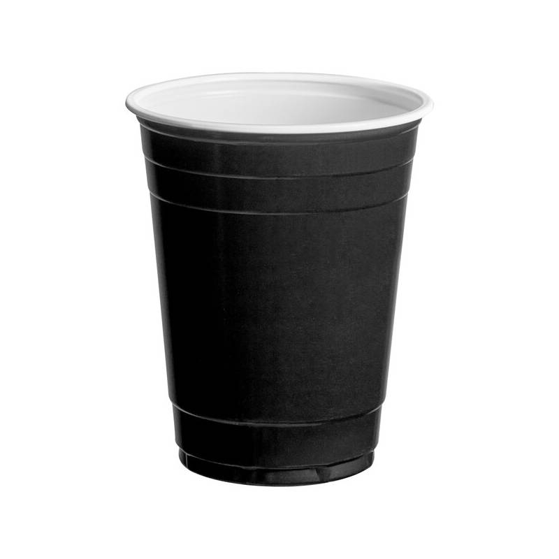 16 oz. Black Plastic Cup - 1000/Case