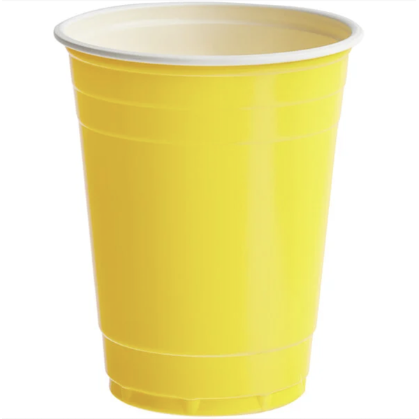 16 oz. Yellow Plastic Cup - 1000/Case