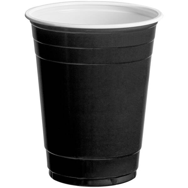 16 oz. Black Plastic Cup - 1000/Case