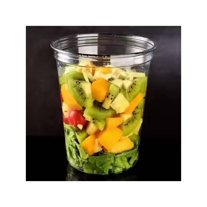 32 oz. Crystal Clear Recycled PET Plastic Round Deli Container - 500/Case