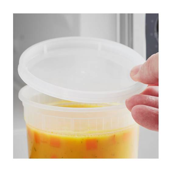 Heavy Duty Microwavable Translucent Plastic Deli Container Lid - 480/Case