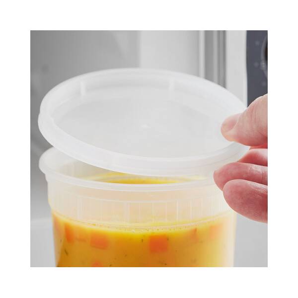 Heavy Duty Microwavable Translucent Plastic Deli Container Lid - 480/Case