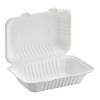 9" x 6" x 3" Compostable No PFAS Added Bagasse 1 Compartment Take-Out Box - 200/Case