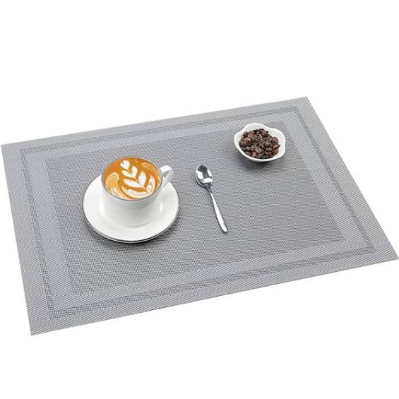 Grey Classic Woven Placemats - 12/cs - $1.58/piece