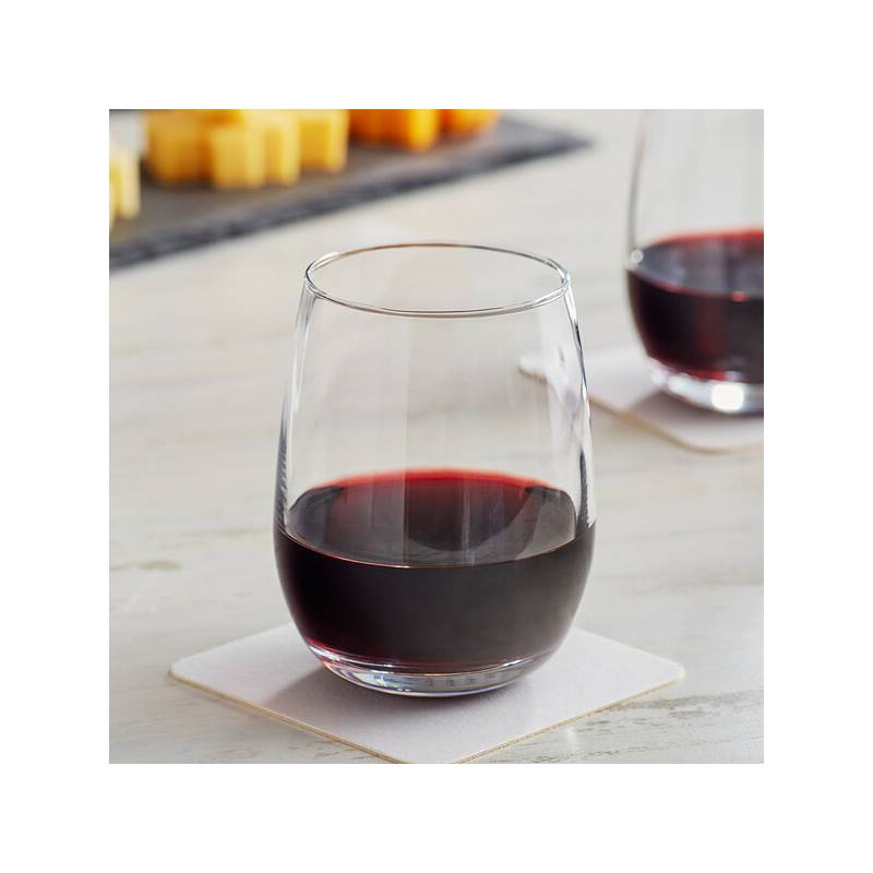 15 oz. Stemless Red & White Wine Glass - 12/Case