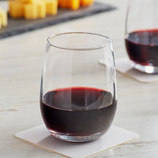 15 oz. Stemless Red & White Wine Glass - 12/Case