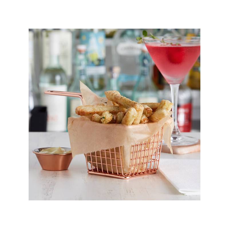 4" x 4" x 3" Copper Square Mini Fry Basket