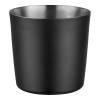 16 oz. Black Stainless Steel French Fry Holder with Flat Top