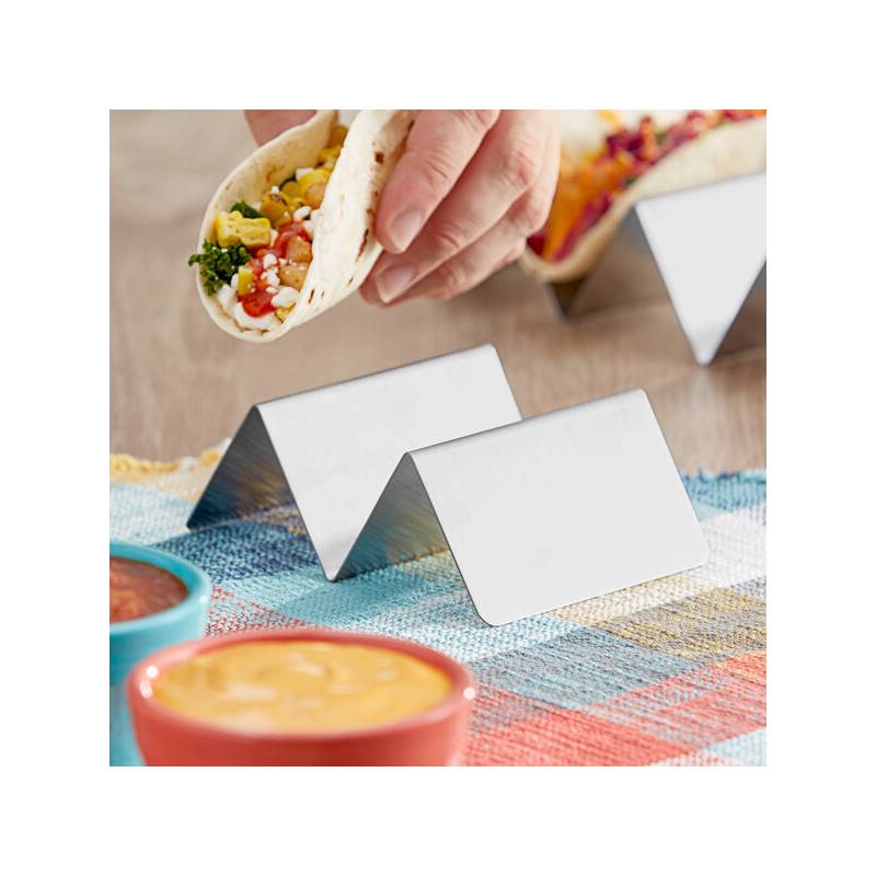 Stainless Steel Taco Holder with 1 or 2 Compartments - 4" x 4" x 2"