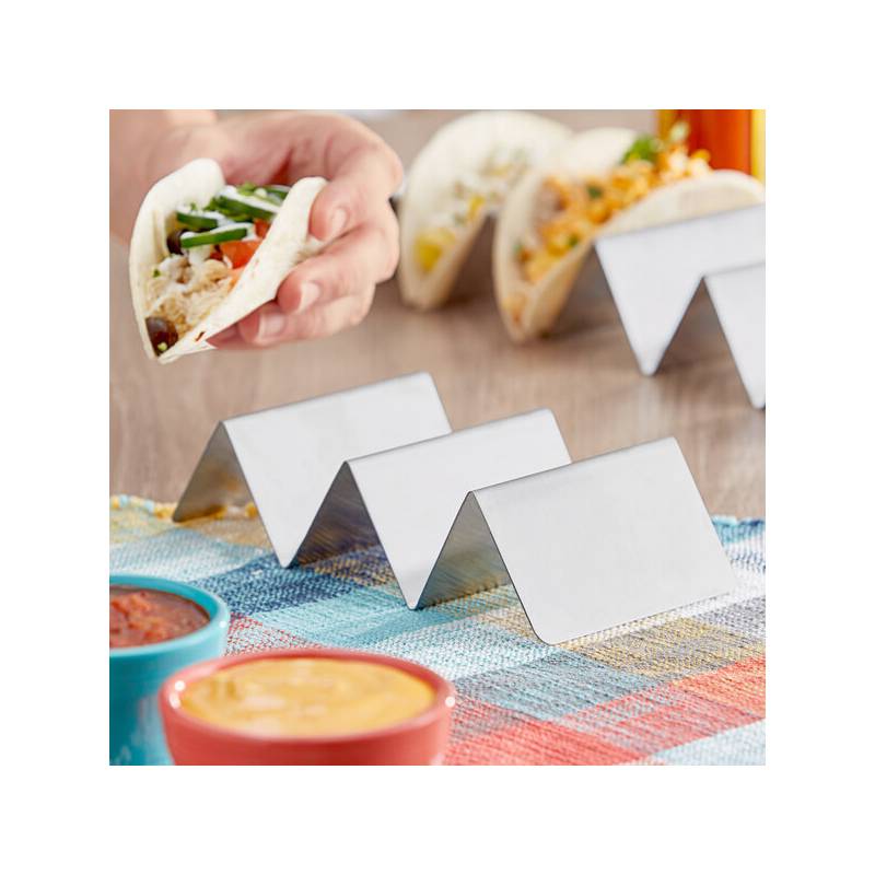 Stainless Steel Taco Holder with 2 or 3 Compartments - 8" x 4" x 2"