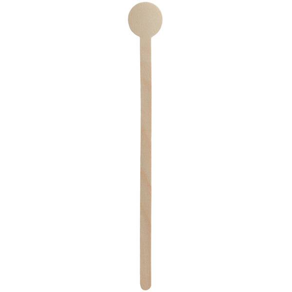 7 1/2" Eco-Friendly Wooden Coffee / Drink Stirrer with Round Top - 1000/Case