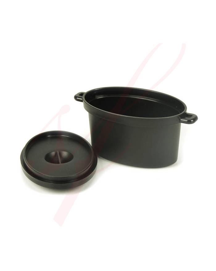 6 Pack  3oz Black Mini Plastic Cooking Pot Bowls, Disposable Mini