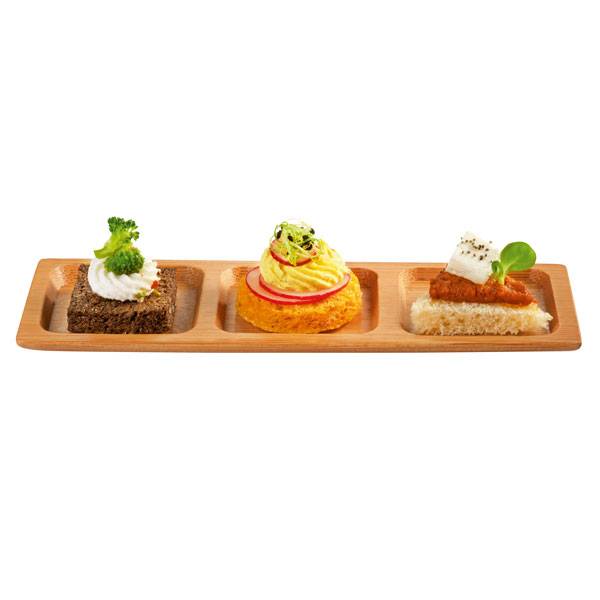 Bamboo Trio Plate 7 x 2.4 in. 100/cs - $1.40/pc