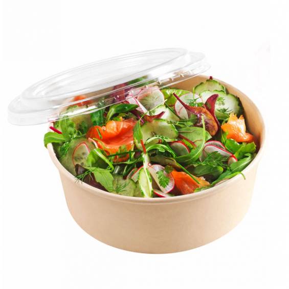32 oz. Salad Bowl Container With Lid, Clear Plastic Bowls & Lids for  Take-out