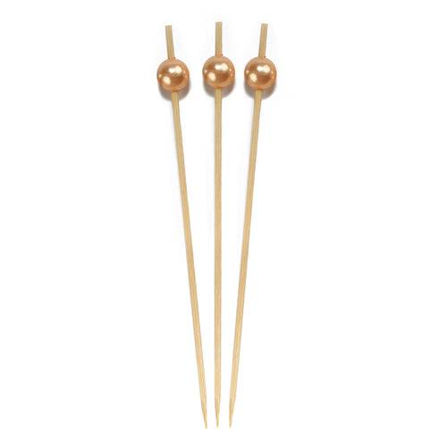 Natural Bamboo Champagne Sphere Food Pick 3.9 in. - 200/Case