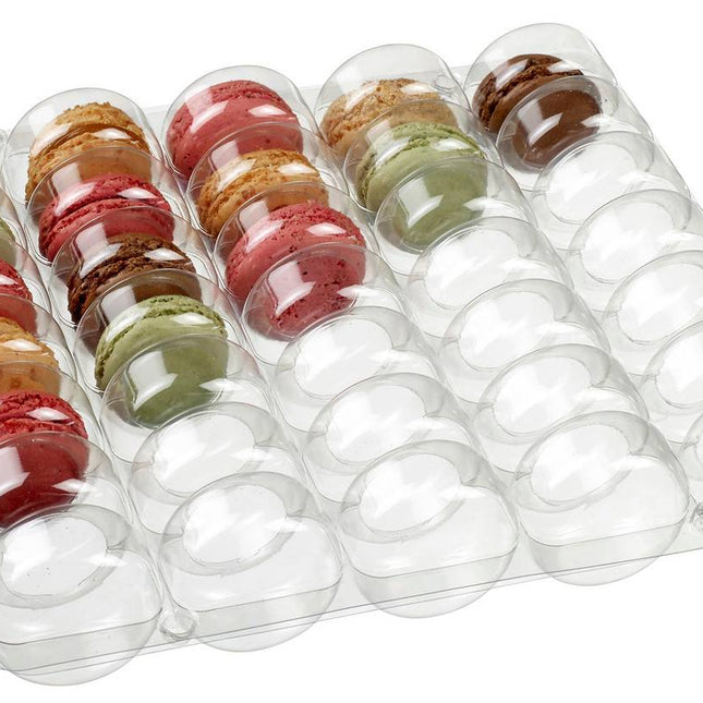 Clear Premium Plastic Macaron Containers - Fits 35 Macarons - 200/Case