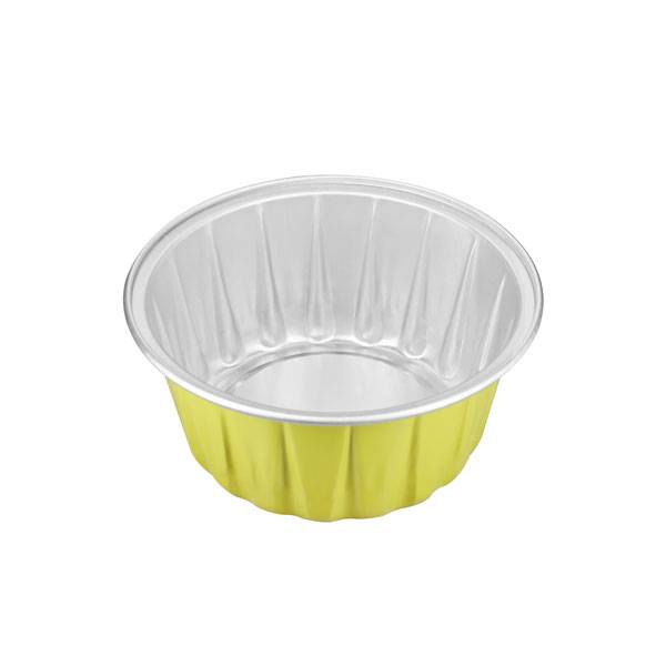 1.7 oz. Round Yellow Aluminum Foil Mini Baking Cup. 100/Bag