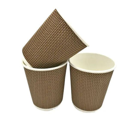 8 oz. Ripple Wall Gold Paper Coffee Cup - 500/Case