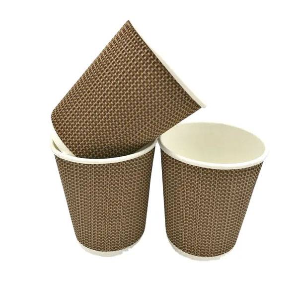 12 oz. Ripple Wall Gold Paper Coffee Cup - 500/Case