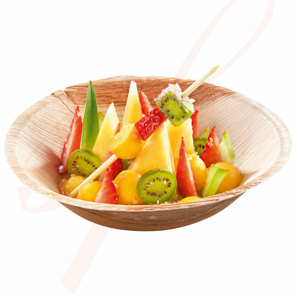Compostable 5 inch Round Wooden Bowl - 100/Bag