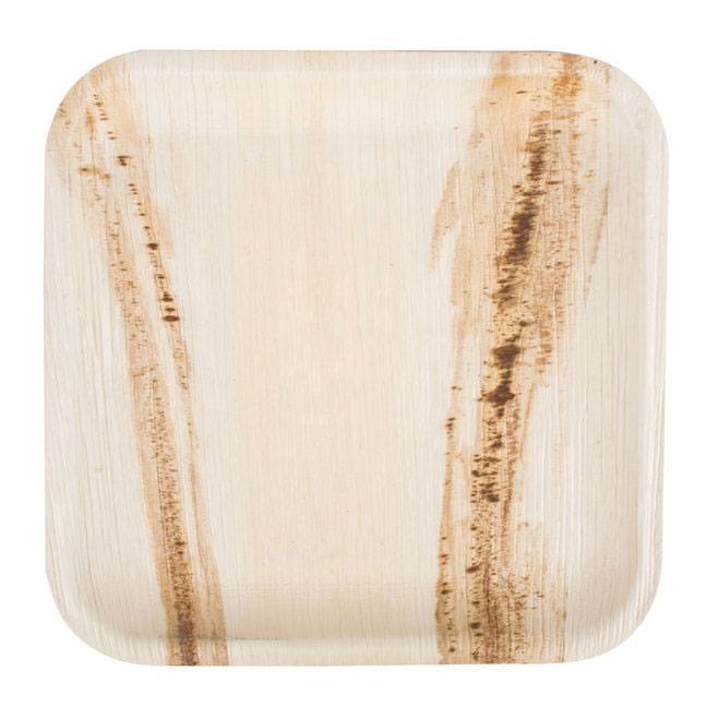 Compostable 10 inch Square Wooden Plate - 100/Case