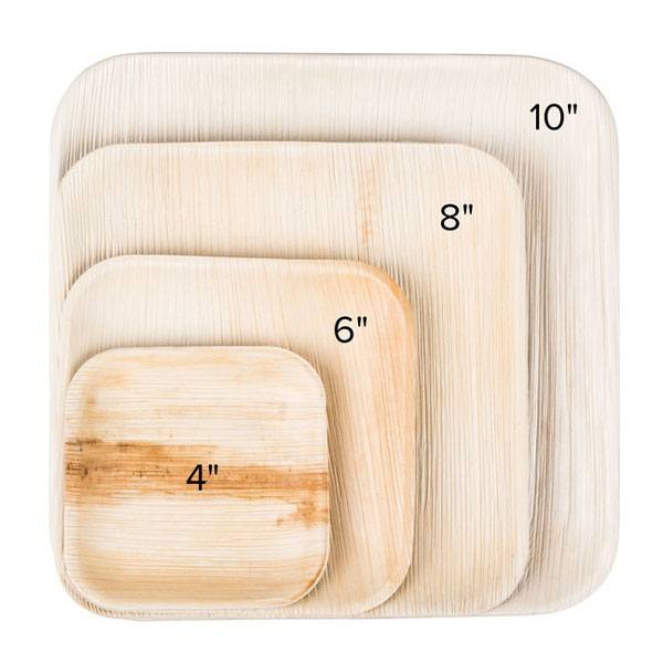 Compostable 10 inch Square Wooden Plate - 100/Case