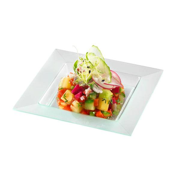 Plastic Square Appetizer Plate 4.4 in. Sea Green - 200/Case