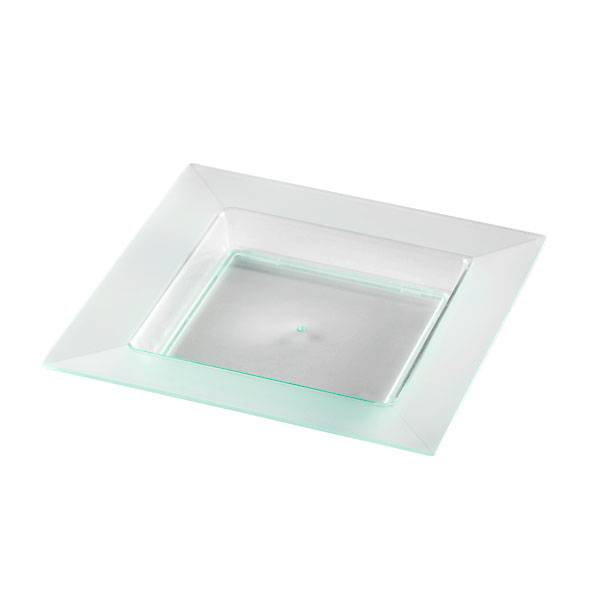 Plastic Square Appetizer Plate 4.4 in. Sea Green - 200/Case