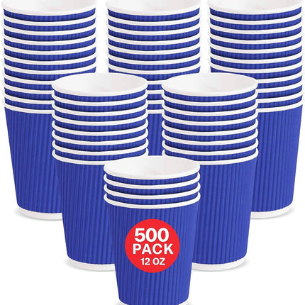 12 oz. Blue Ripple Wall Paper Coffee Cup - 500/Case