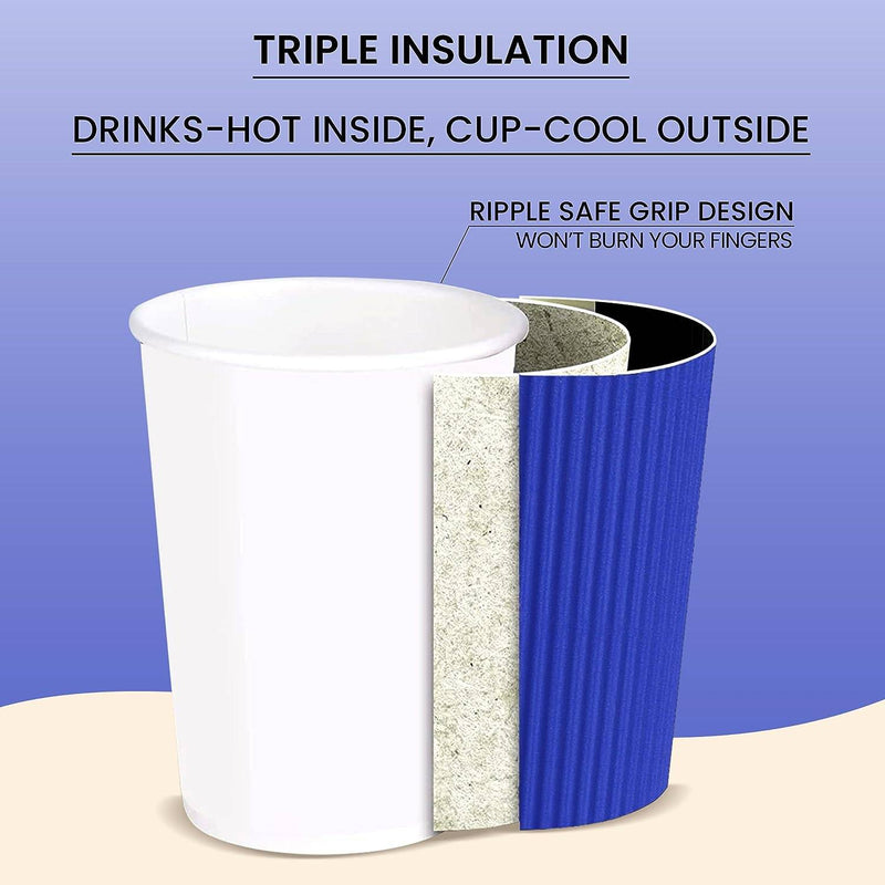 12 oz. Blue Ripple Wall Paper Coffee Cup - 500/Case