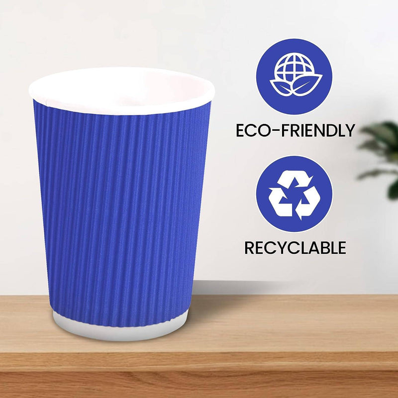 12 oz. Blue Ripple Wall Paper Coffee Cup - 500/Case