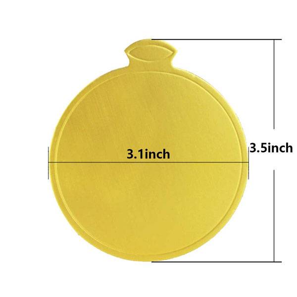 3.1 in. Round Golden Single Serve Cake Board with Tab - 1000/Case