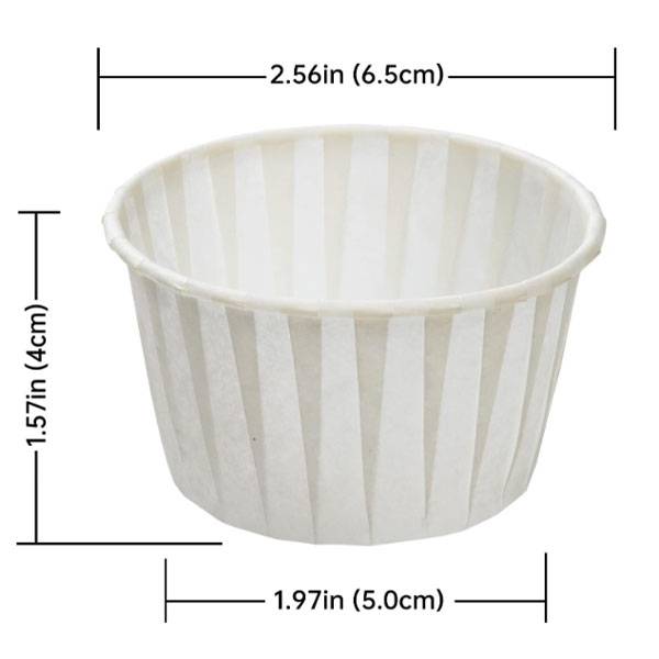 White Paper Cupcake Baking Cup 2" x 2.5" x 1.5" - 100/Case