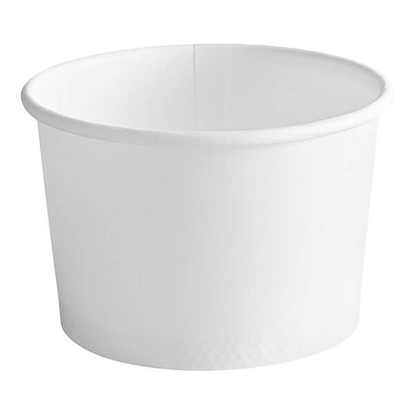 8 oz White Paper Ice Cream / Frozen Yogurt Cup - 50/Bag