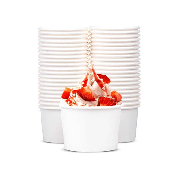 5 oz White Paper Ice Cream / Frozen Yogurt Cup - 1000/Case