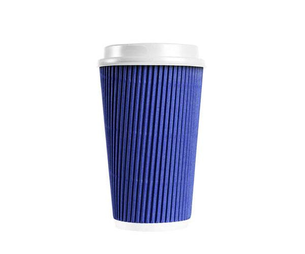 blue paper coffee cups 4 oz. Ripple Wall Blue Paper Coffee Cup